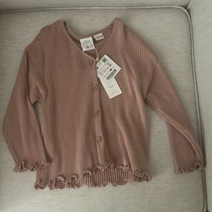 NWT Zara rib knit ruffle trim sweater. 3T
